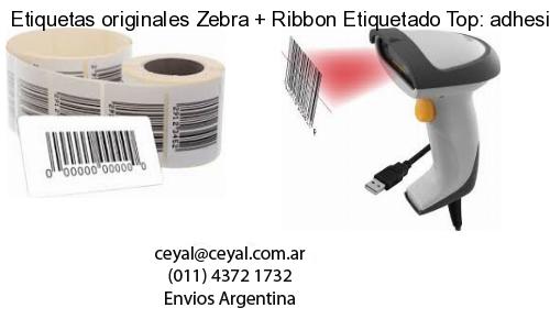 Etiquetas originales Zebra   Ribbon Etiquetado Top: adhesivo   ribbo