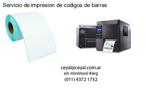 Servicio de impresion de codigos de barras