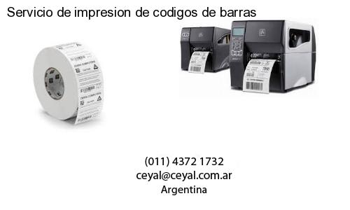 Servicio de impresion de codigos de barras