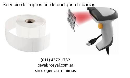 Servicio de impresion de codigos de barras
