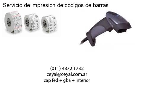 Servicio de impresion de codigos de barras
