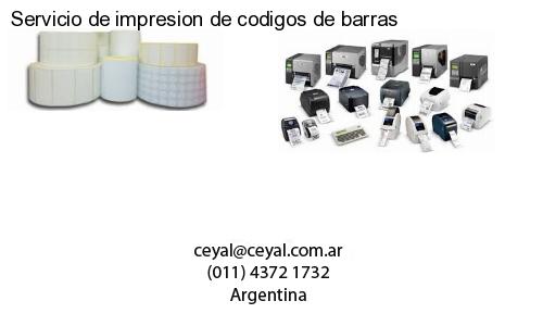 Servicio de impresion de codigos de barras