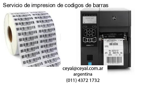Servicio de impresion de codigos de barras