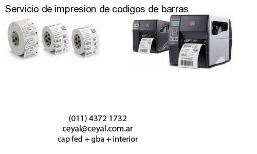 Servicio de impresion de codigos de barras