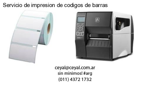 Servicio de impresion de codigos de barras