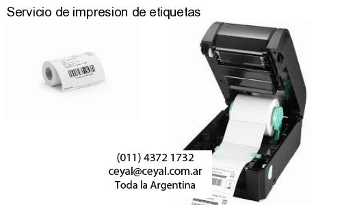 Servicio de impresion de etiquetas