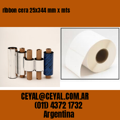 ribbon cera 25×344 mm x mts