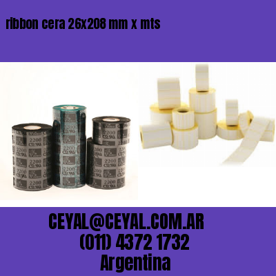 ribbon cera 26×208 mm x mts