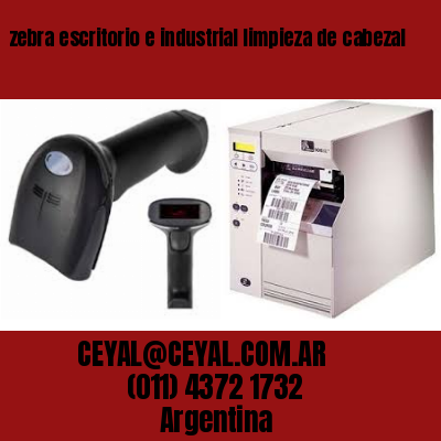 zebra escritorio e industrial limpieza de cabezal