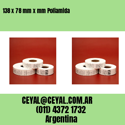 138 x 78 mm x mm Poliamida
