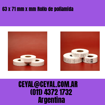 63 x 71 mm x mm Rollo de poliamida