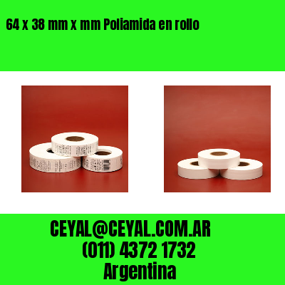 64 x 38 mm x mm Poliamida en rollo
