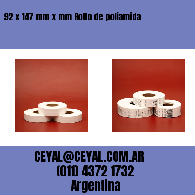 92 x 147 mm x mm Rollo de poliamida