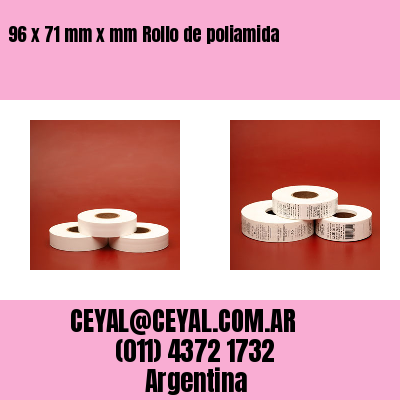 96 x 71 mm x mm Rollo de poliamida