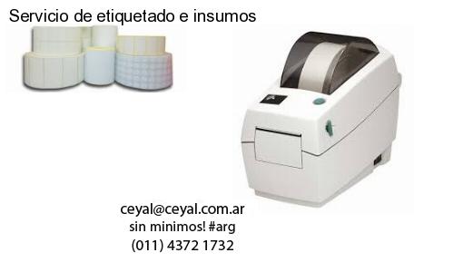 Servicio de etiquetado e insumos