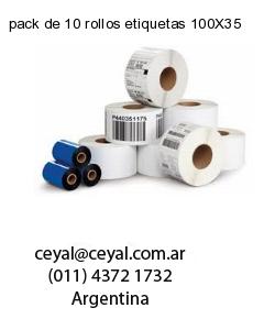 pack de 10 rollos etiquetas 100X35