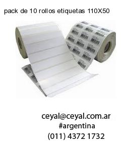 pack de 10 rollos etiquetas 110X50
