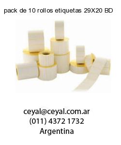 pack de 10 rollos etiquetas 29X20 BD