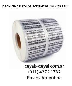 pack de 10 rollos etiquetas 29X20 BT