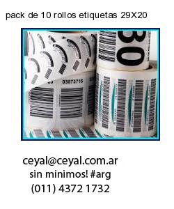 pack de 10 rollos etiquetas 29X20