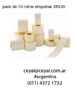 pack de 10 rollos etiquetas 38X20