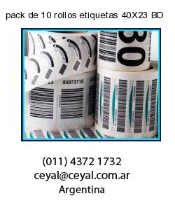 pack de 10 rollos etiquetas 40X23 BD