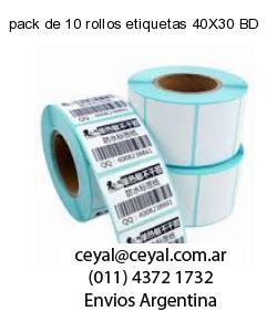 pack de 10 rollos etiquetas 40X30 BD