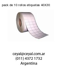 pack de 10 rollos etiquetas 40X30