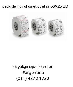 pack de 10 rollos etiquetas 50X25 BD