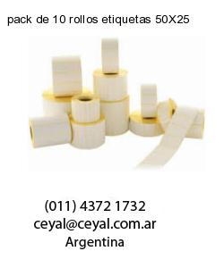 pack de 10 rollos etiquetas 50X25