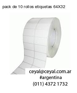 pack de 10 rollos etiquetas 64X32