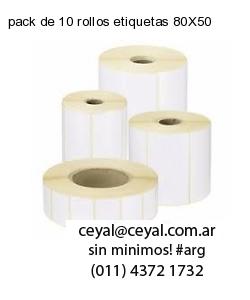 pack de 10 rollos etiquetas 80X50