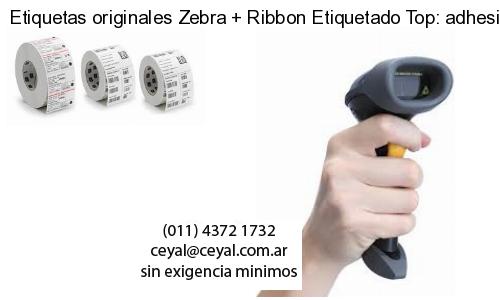 Etiquetas originales Zebra   Ribbon Etiquetado Top: adhesivo   ribbo
