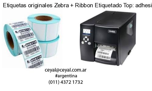 Etiquetas originales Zebra   Ribbon Etiquetado Top: adhesivo   ribbo