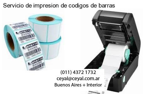 Servicio de impresion de codigos de barras
