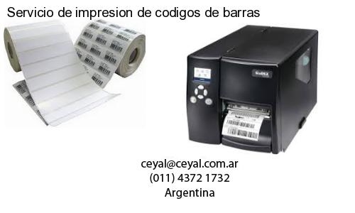 Servicio de impresion de codigos de barras