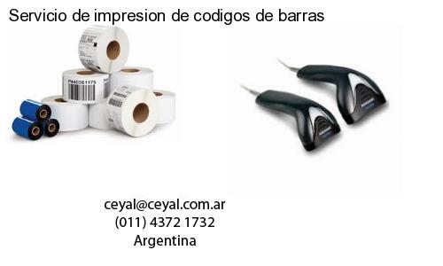 Servicio de impresion de codigos de barras