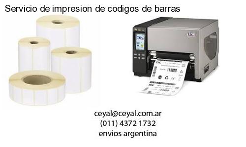 Servicio de impresion de codigos de barras