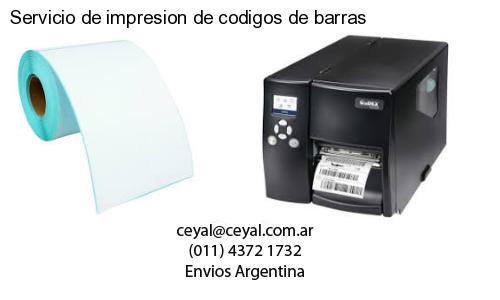 Servicio de impresion de codigos de barras