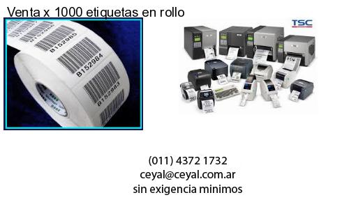 Venta x 1000 etiquetas en rollo