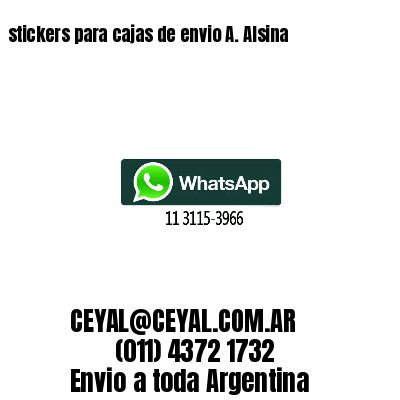 stickers para cajas de envio A. Alsina