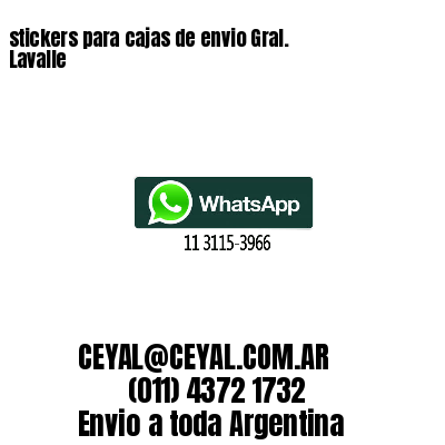 stickers para cajas de envio Gral. Lavalle