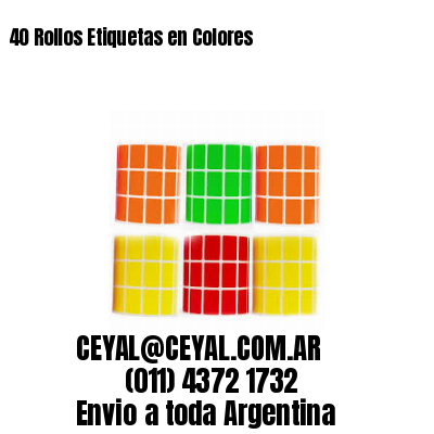 40 Rollos Etiquetas en Colores