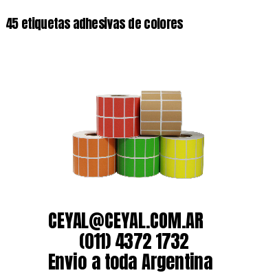 45 etiquetas adhesivas de colores