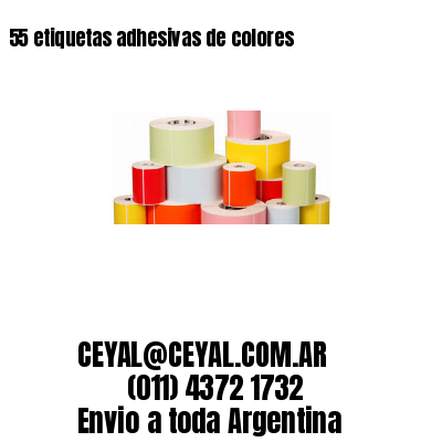 55 etiquetas adhesivas de colores