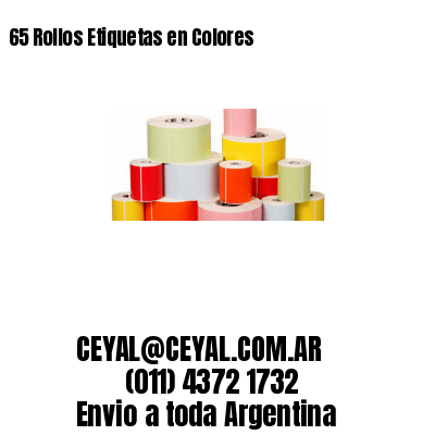 65 Rollos Etiquetas en Colores