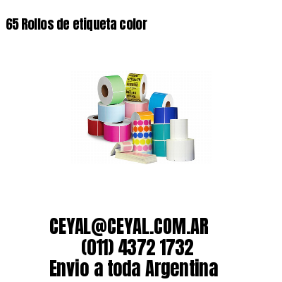 65 Rollos de etiqueta color