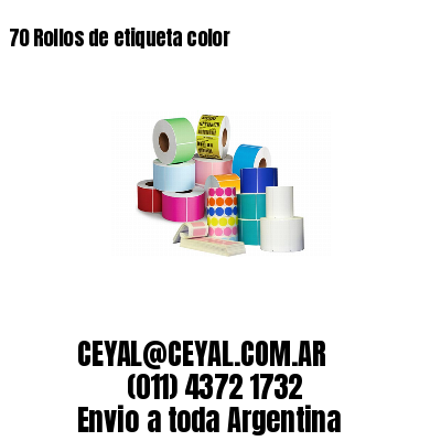 70 Rollos de etiqueta color