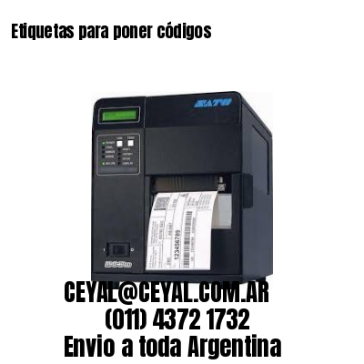 Etiquetas para poner códigos