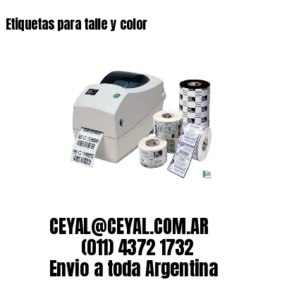 Etiquetas para talle y color